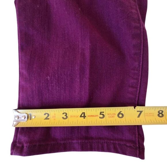 Talbots Womens Zip Fly Stretch Curvy Slim Ankle Denim Jeans Burgundy Size 12 - Picture 9 of 12